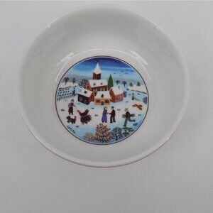 Villeroy & Boch Naif Christmas Soup Cereal Bowl Laplau Winter Village Scene
